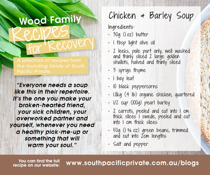 Recipes for Recovery Chicken & Barley Soup