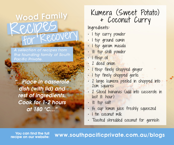 Recipes for Recovery Kumera & Coconut Curry